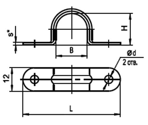 Габаритная схема скобы К730