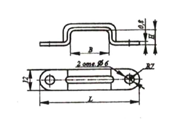 Габаритная схема - скоба безлапковая СБ-6