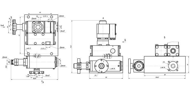 Блок управления пневмоприводной арматурой 96570-012.00.00 - габаритная схема