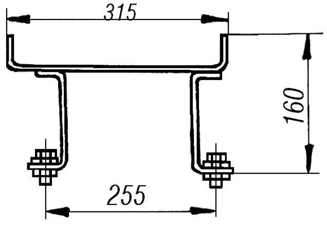 Скоба кабельростов С2 - габаритная схема