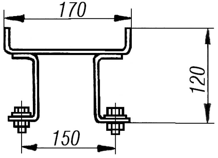 Скоба кабельростов С4 - габаритная схема