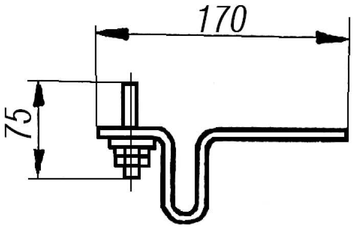 Скоба кабельростов С5 - габаритная схема