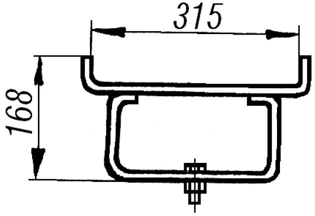 Скоба кабельростов С6 - габаритная схема