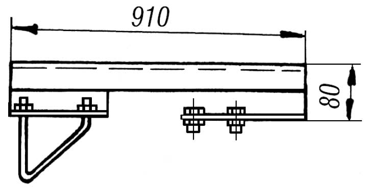 Распорка кабельростов Р9 - габаритная схема