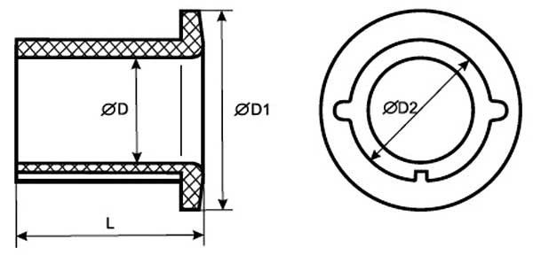 Габаритная схема втулки В17