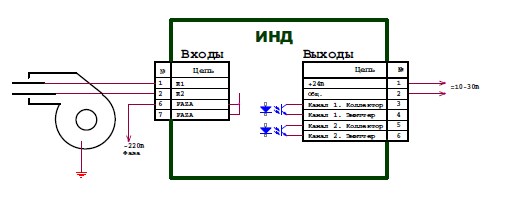 Схема подключения ИНД-2