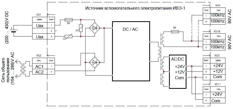 Схема подключения источника ИВЭ-1