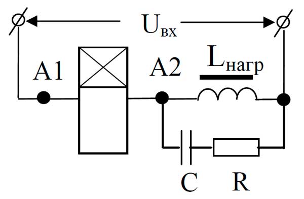 Схема включения реле РВ1 на индуктивную нагрузку