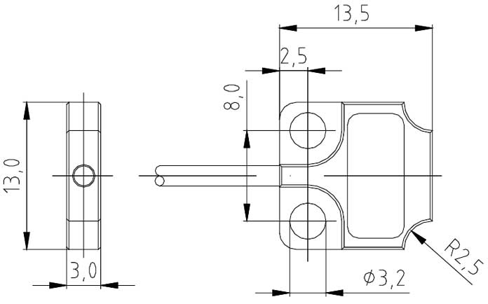 Габаритные размеры фотодатчика DLF30RM