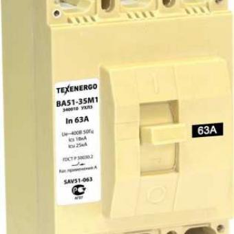 Автоматический выключатель ВА51-35М1 340010 УХЛ3   63А  Texenergo фото 1