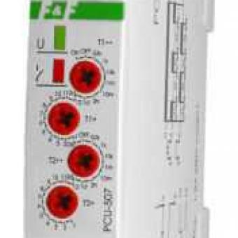 Реле времени PCU-507 многофункциональное 2 независимых вр. 1 мод.   230В 2х8А 2P IP20 монтаж на DIN-рейке фото 1