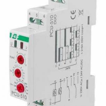 Реле времени PCU-510    230В  2х8А  IP20  многофункциональное   монтаж на DIN-рейке 35мм фото 1